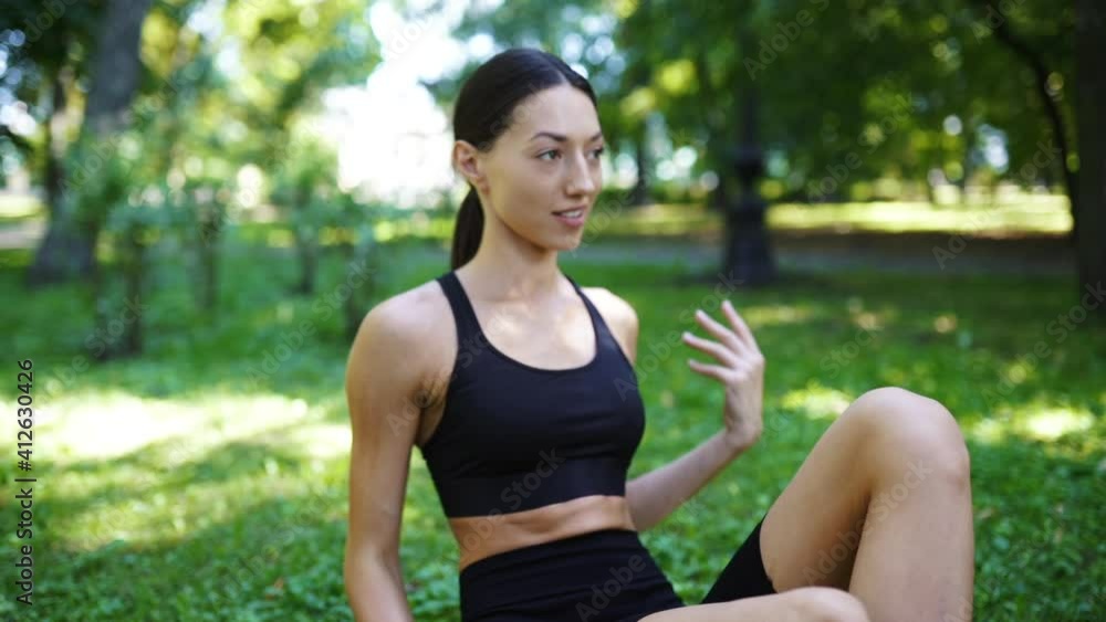 Athletic young woman doing yoga in the Park in the morning. Athletic young woman doing yoga in the Park in the morning.