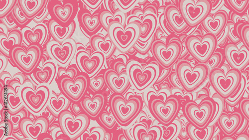 Wallpaper Mural Multicolored Heart pattern background. Valentine Wallpaper with Pink, White and Red love hearts. Torontodigital.ca