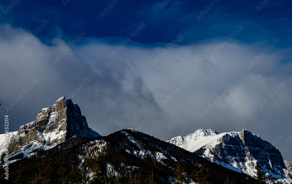 The Goat Range from Three Sisters Parkway. Canmore, Alberta, Canada