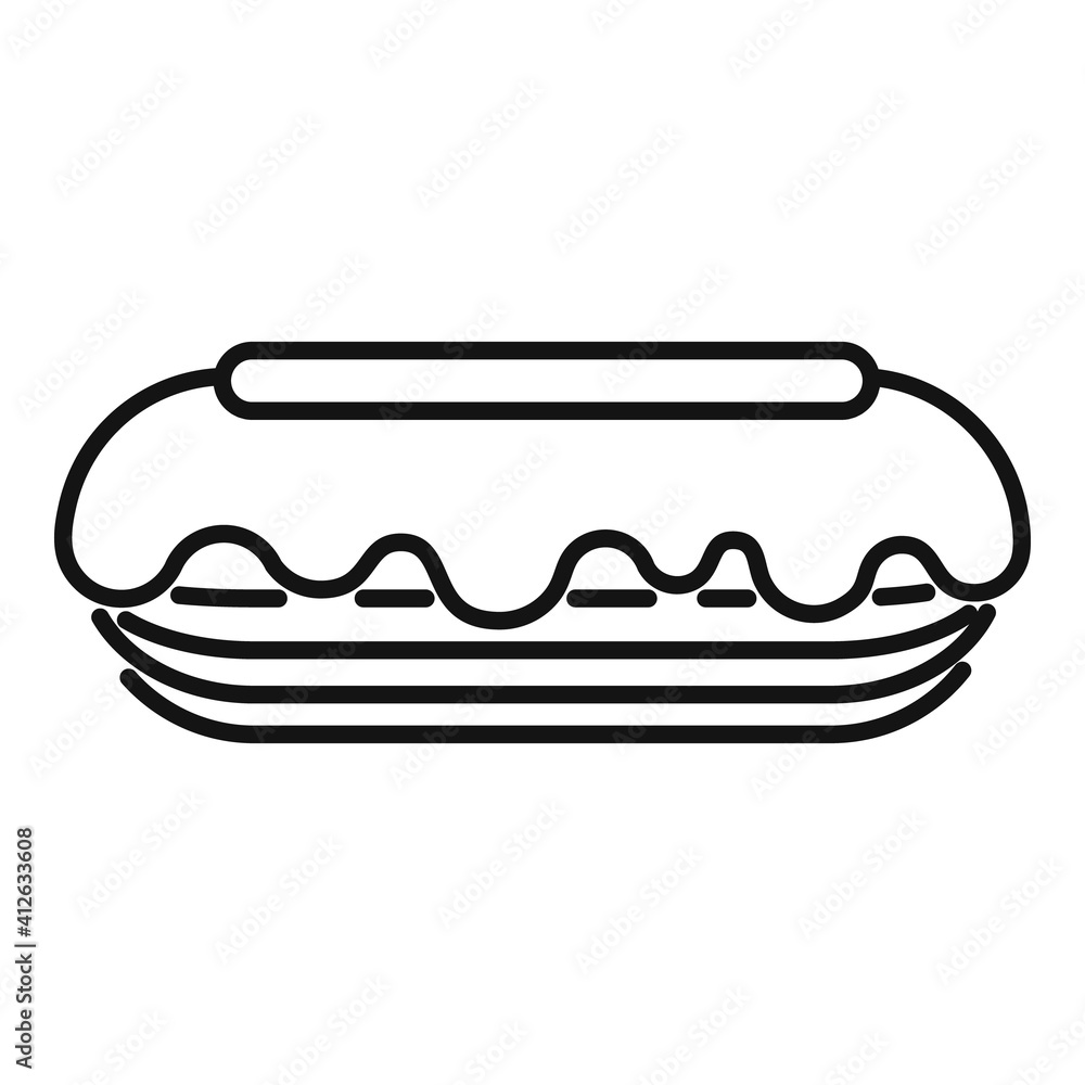 Eclair icon. Outline eclair vector icon for web design isolated on white background Eclair icon. Outline eclair vector icon for web design isolated on white background