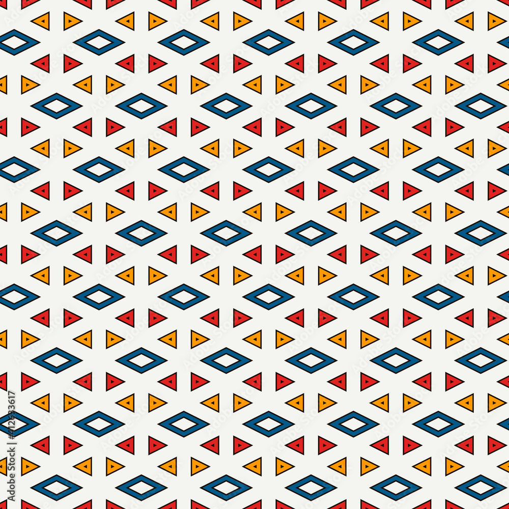 Contemporary geometric pattern. Repeated triangles ornament. Modern abstract background. Seamless geo design wallpaper