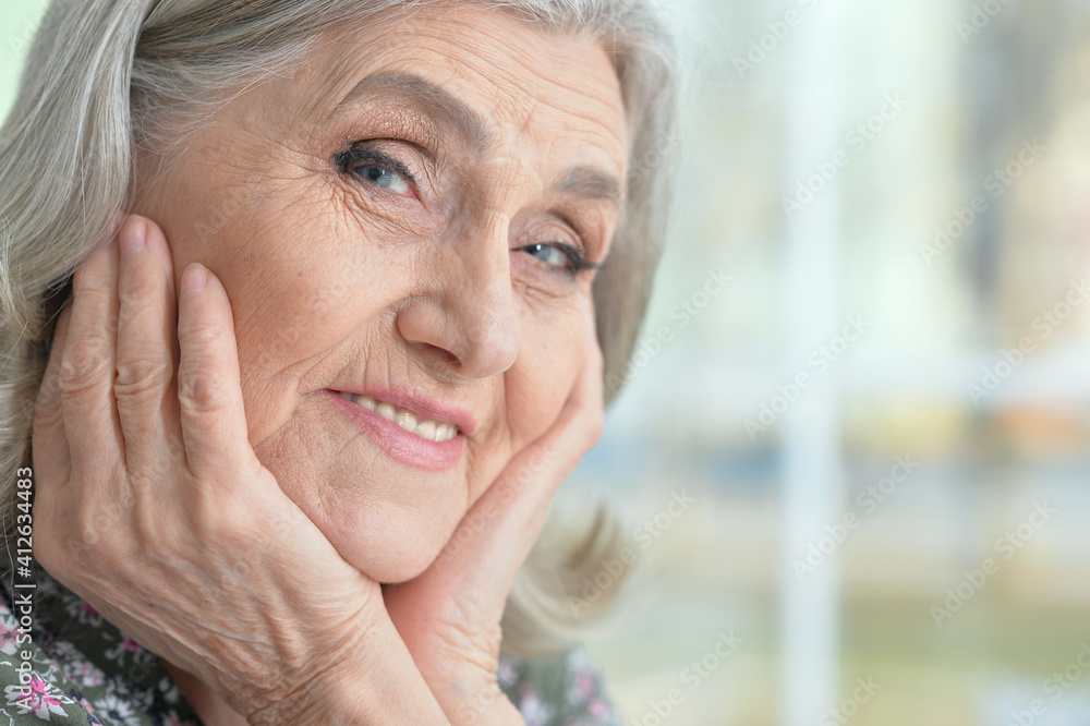 Close up portrait of beautiful senior woman Close up portrait of beautiful senior woman