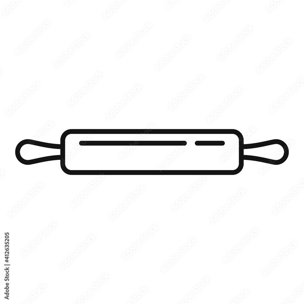 Wood cooker roll icon. Outline wood cooker roll vector icon for web design isolated on white background