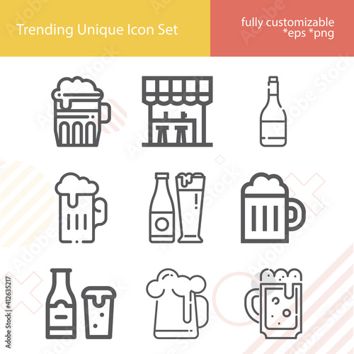 Simple set of pete related lineal icons.