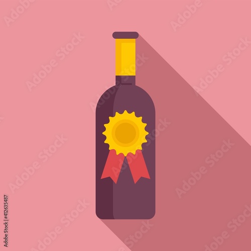 Sommelier wine bottle icon. Flat illustration of sommelier wine bottle vector icon for web design