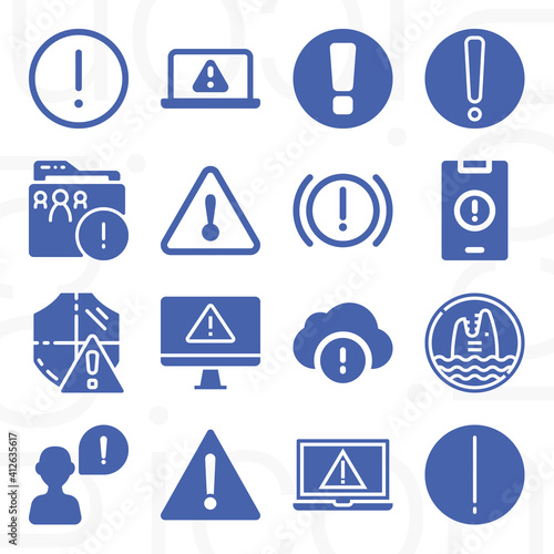 16 pack of impending  filled web icons set