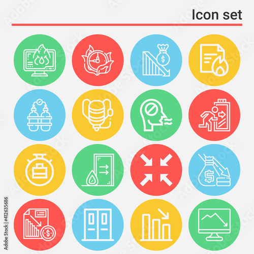 16 pack of expiration lineal web icons set