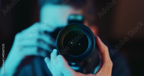 Flash photography with DSLR camera photo