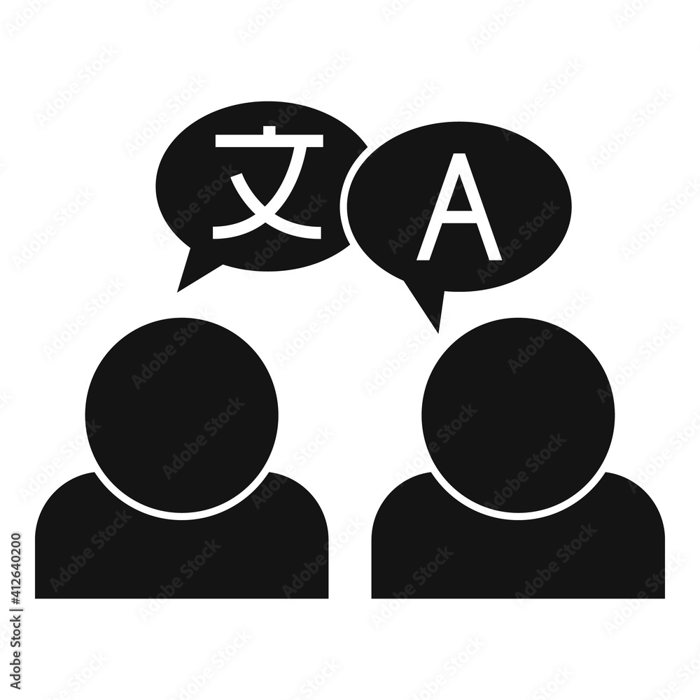 English translator icon. Simple illustration of english translator vector icon for web design isolated on white background English translator icon. Simple illustration of english translator vector icon for web design isolated on white background