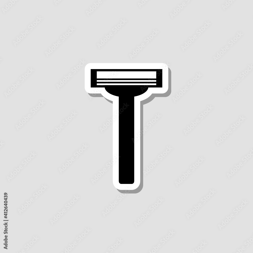 Razor icon sticker isolated on white background Razor icon sticker isolated on white background