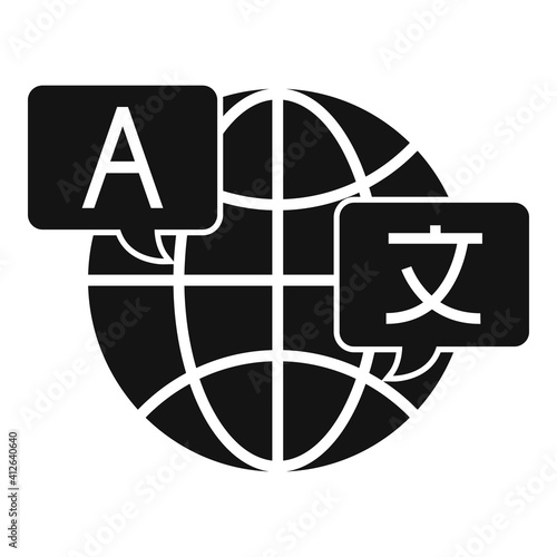 Global translation icon. Simple illustration of global translation vector icon for web design isolated on white background