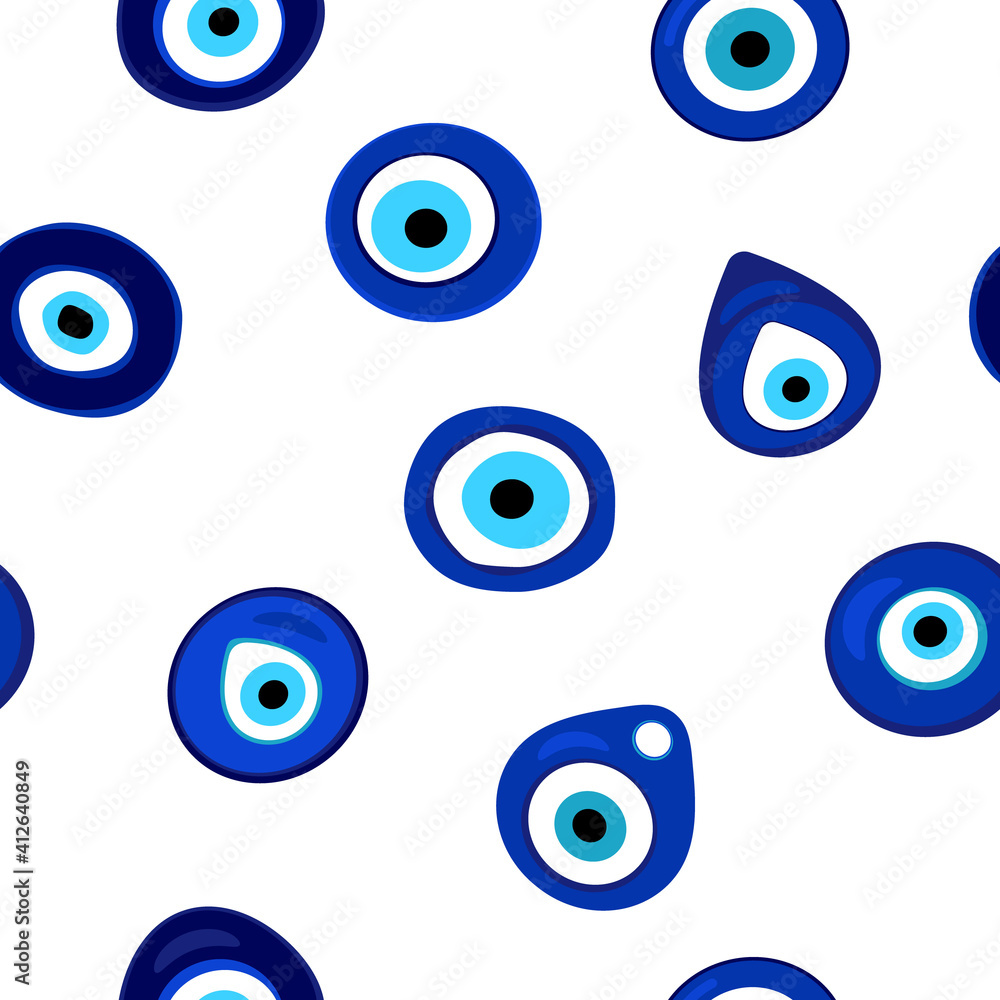 Seamless pattern with Nazar amulet for your project Seamless pattern with Nazar amulet for your project