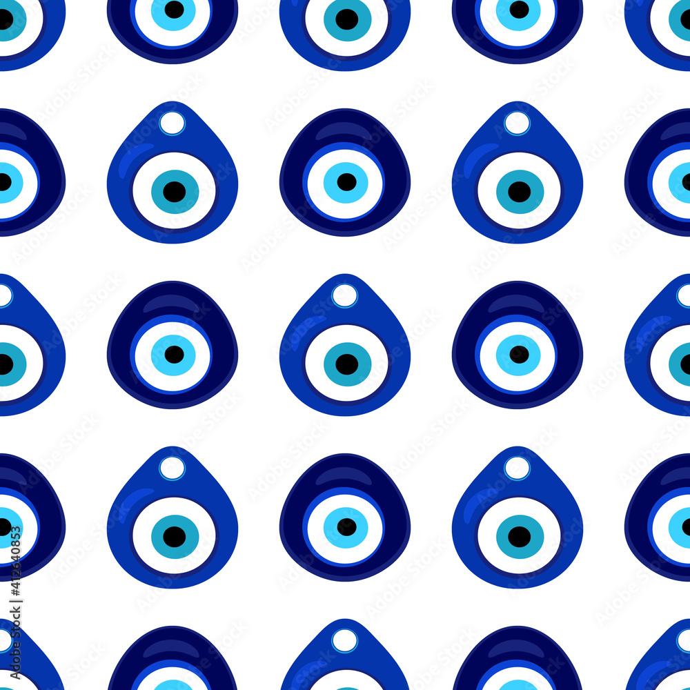 Seamless pattern with Nazar amulet for your project Seamless pattern with Nazar amulet for your project