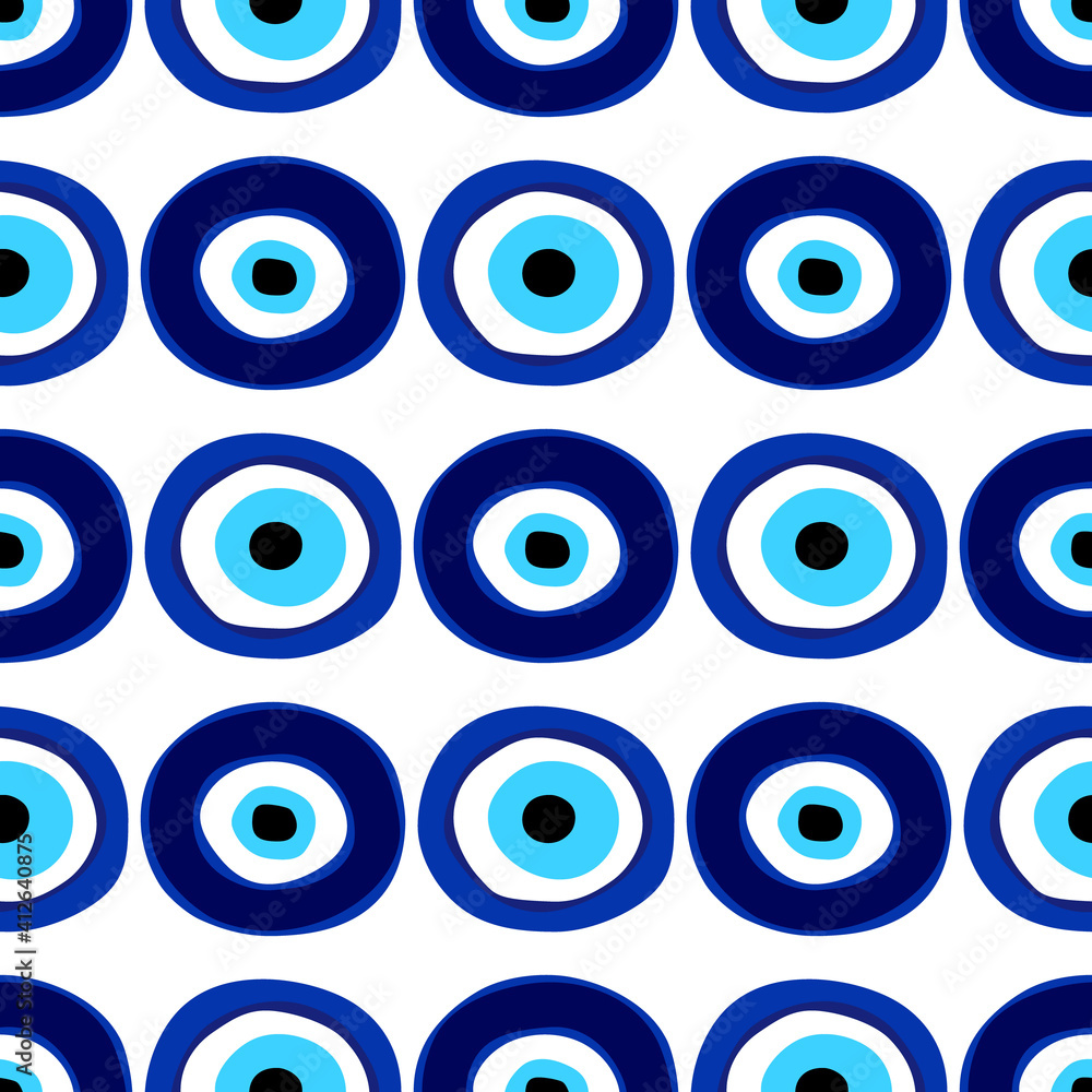 Seamless pattern with Nazar amulet for your project Seamless pattern with Nazar amulet for your project