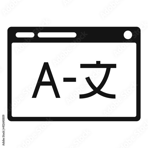 Web page translation icon. Simple illustration of web page translation vector icon for web design isolated on white background