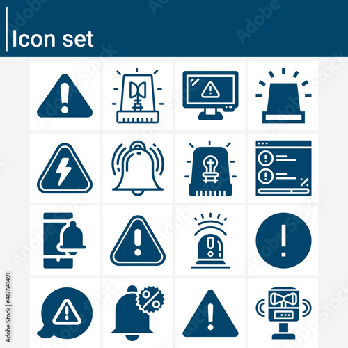 Simple set of vulnerability related filled icons.