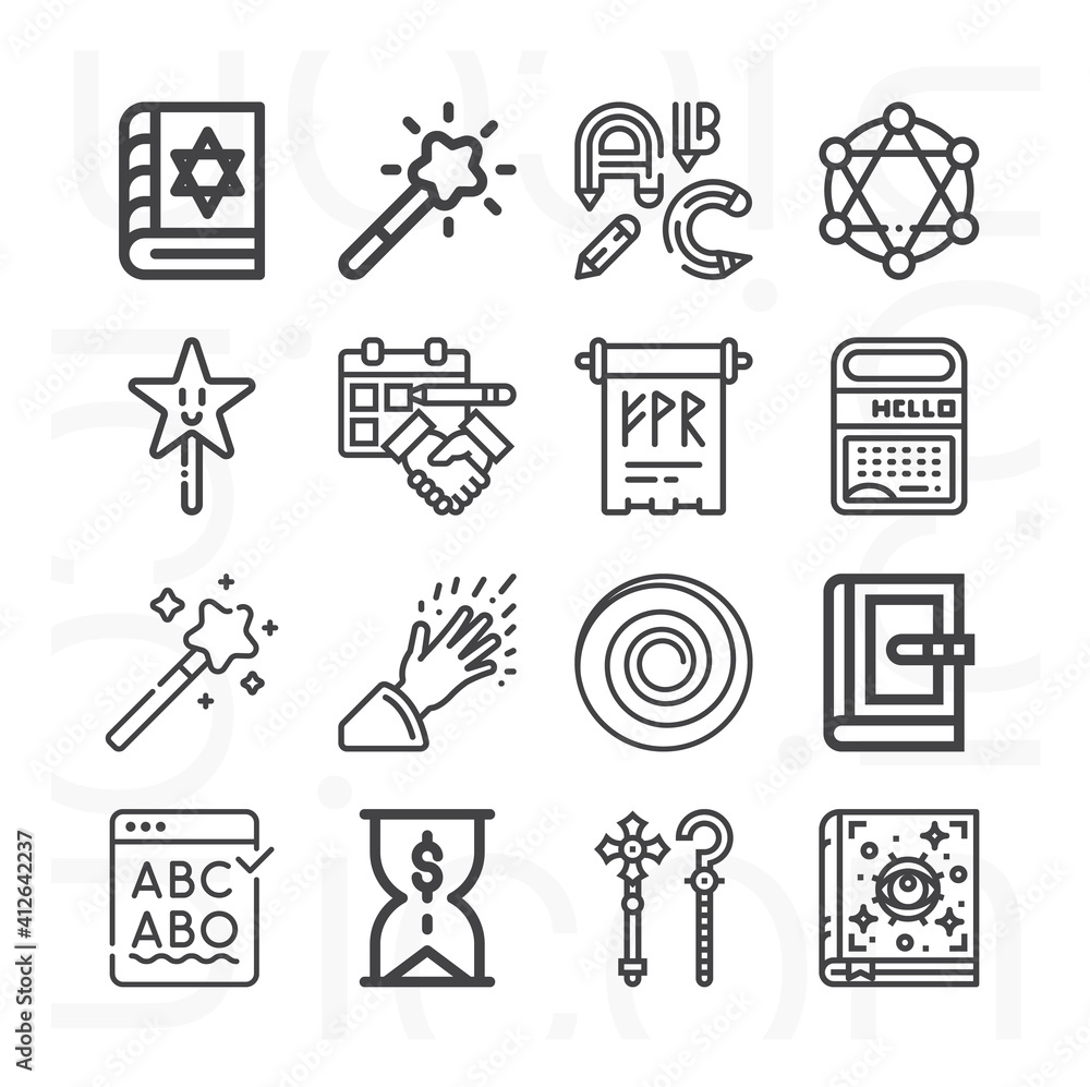 Fototapeta premium 16 pack of imposed lineal web icons set