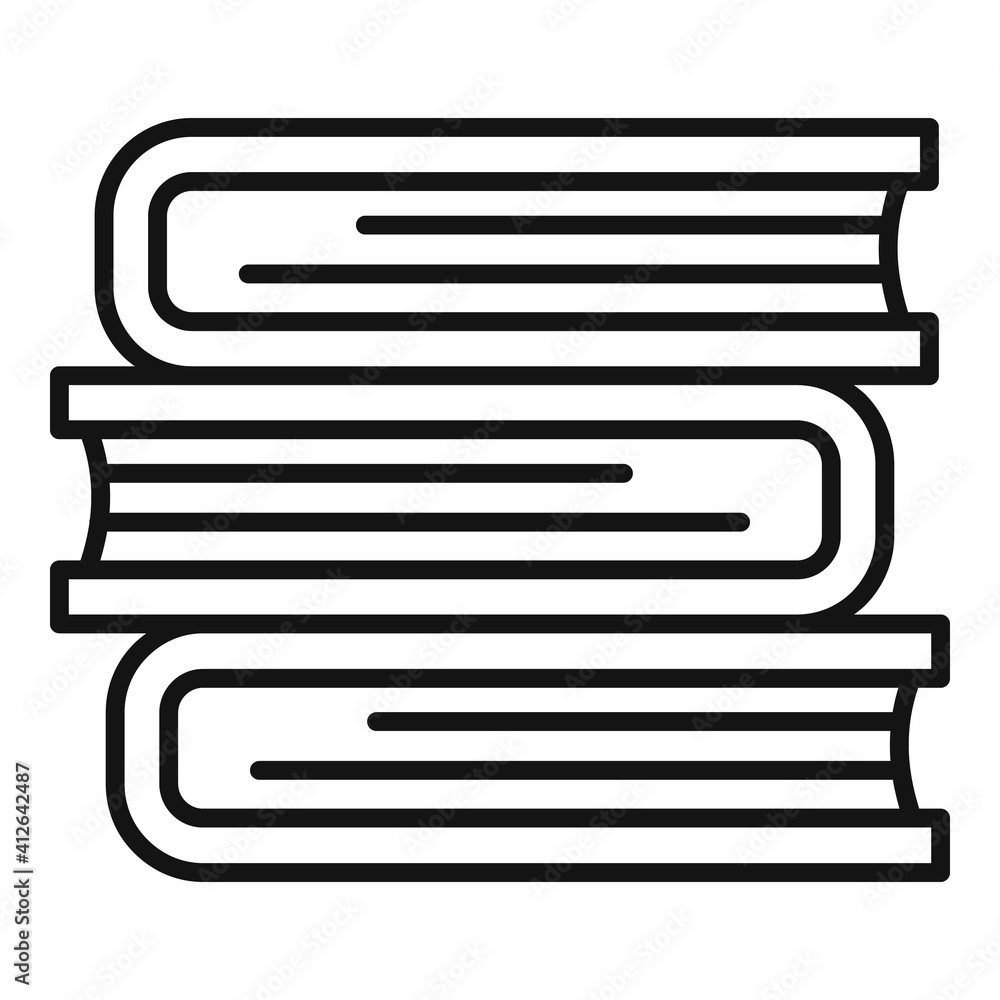 Translator book stack icon. Outline translator book stack vector icon for web design isolated on white background Translator book stack icon. Outline translator book stack vector icon for web design isolated on white background