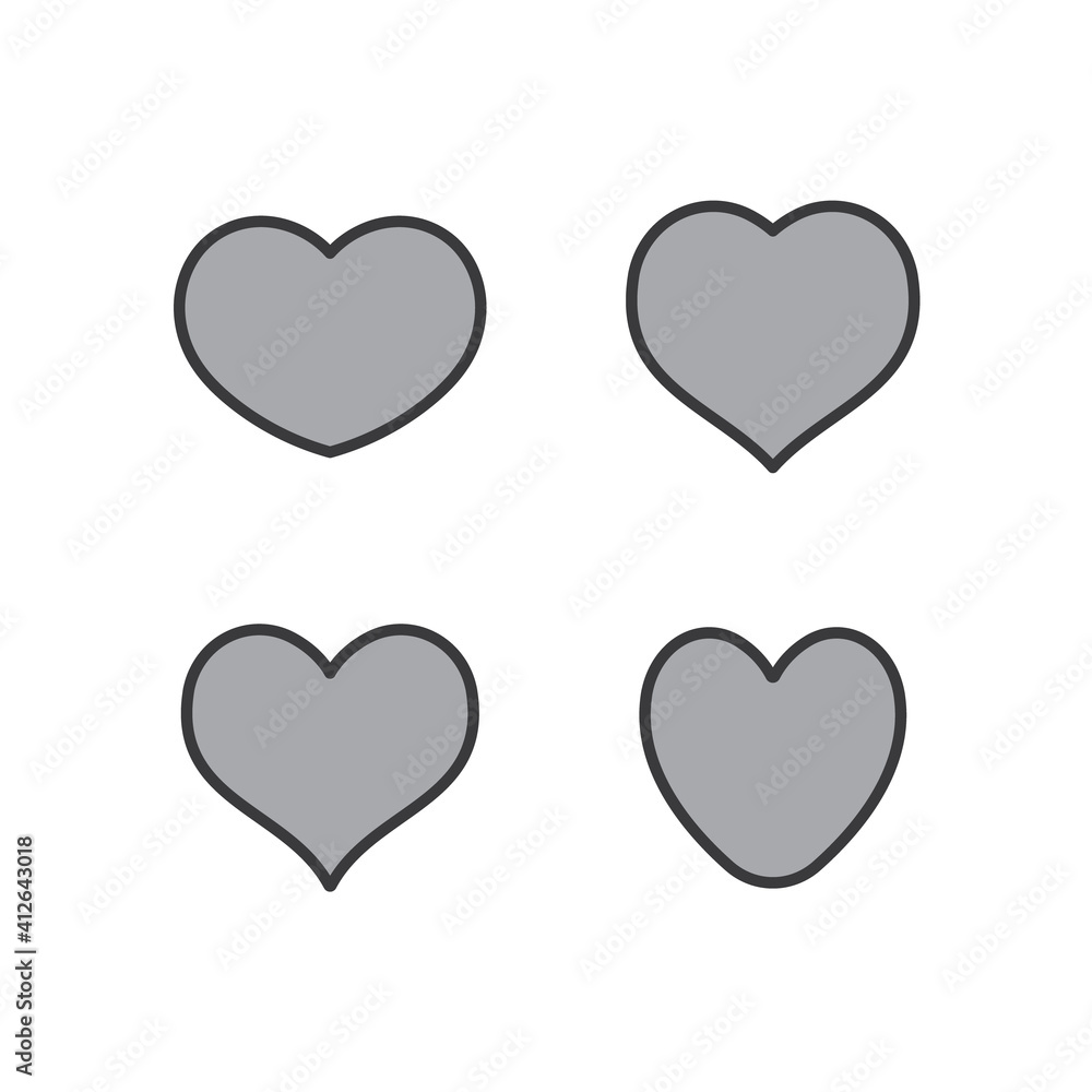 Heart icons collection. Vector designs in shape of hearts. Love , care and valentine's day symbol. Heart icons collection. Vector designs in shape of hearts. Love , care and valentine's day symbol.