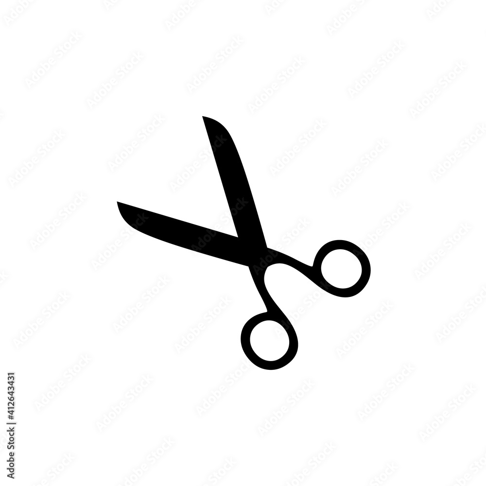 Scissors vector icon. Simple flat icon. Scissor silhouette. Scissors vector icon. Simple flat icon. Scissor silhouette.
