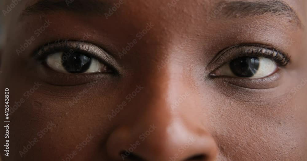 Close up of woman blinking her eyes
