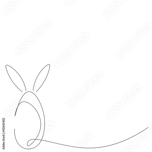 Easter bunny egg drawing vector illustration