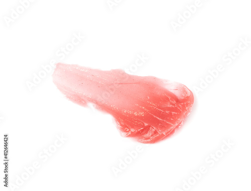 Pink Gel Cream Isolated. Soft Paraffin Strokes or Cosmetic Gel