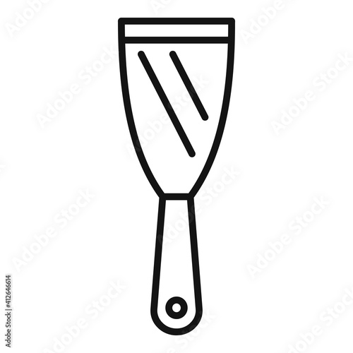 Putty knife builder icon. Outline putty knife builder vector icon for web design isolated on white background