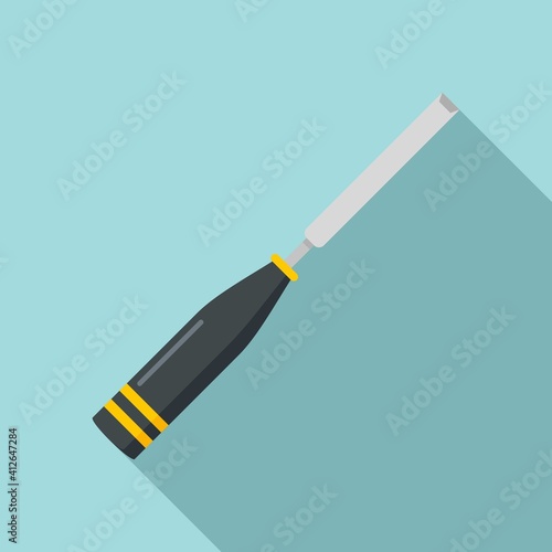 Chisel carpenter icon. Flat illustration of chisel carpenter vector icon for web design