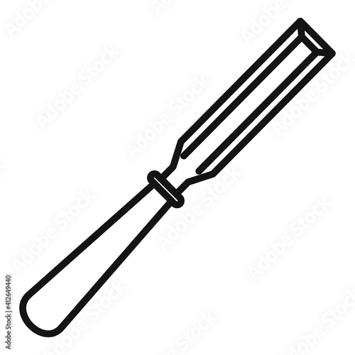 Chisel tool icon. Outline chisel tool vector icon for web design isolated on white background