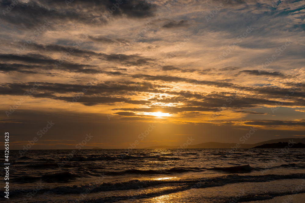 Beautiful Cloudscape Over The Sea, Sunrise Shot Beautiful Cloudscape Over The Sea, Sunrise Shot