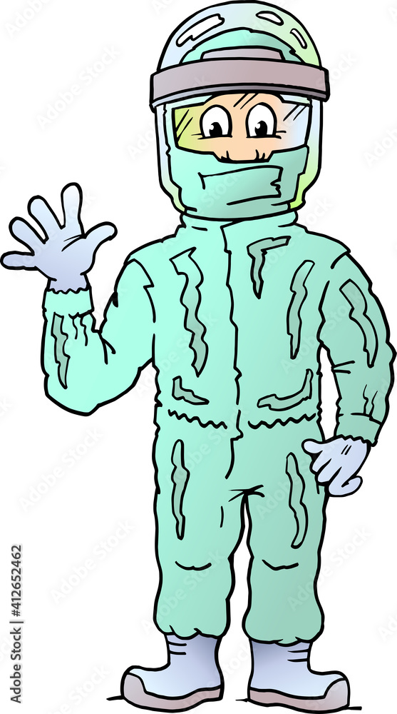 Vector Cartoon illustration of an happy Social Professional Worker Vector Cartoon illustration of an happy Social Professional Worker