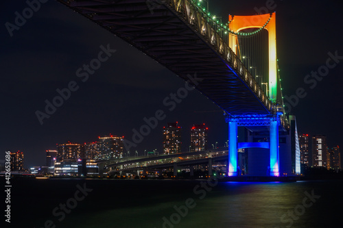 Rainbow Bridge Night Tokyo Japan Stock Photo Stock Images Stock Pictures