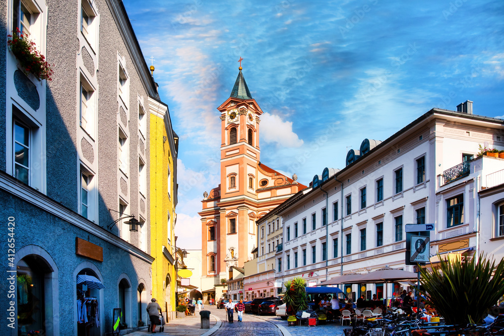 Parish church St. Paul in the old town of Passau , Germany