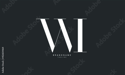 Alphabet letters Initials Monogram logo WI, IW, W and I