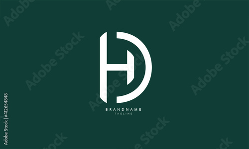 Alphabet letters Initials Monogram logo HD, DH, H and D photo