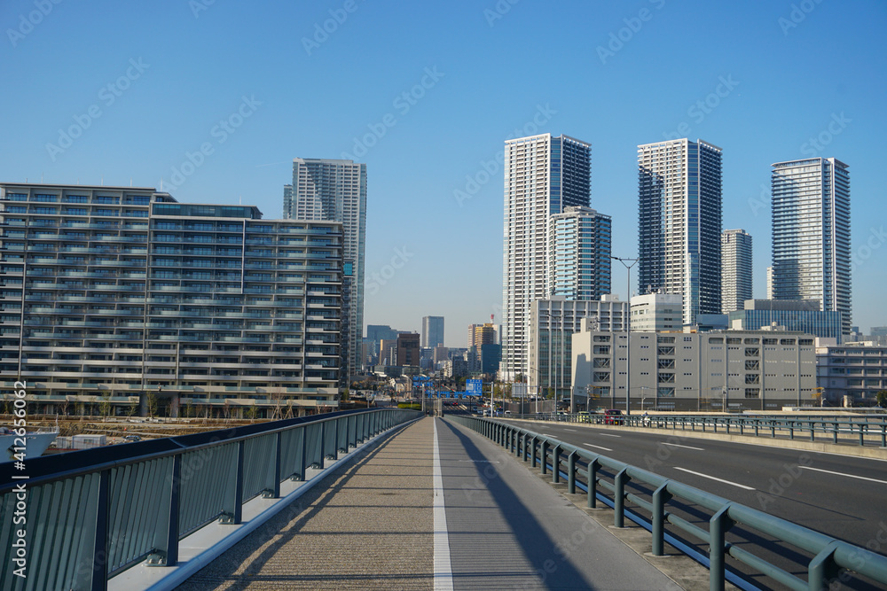 Toyosu Bridge Tokyo Japan Walking Way Stock Photo Stock Images Stock Pictures