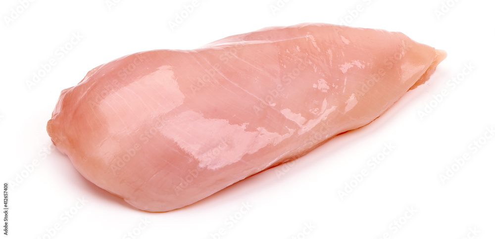 Raw chicken breast, isolated on white background Raw chicken breast, isolated on white background