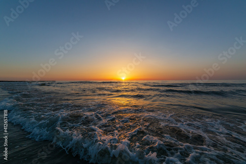 Sunset on the Baltic Sea in a summer evening © Alex White