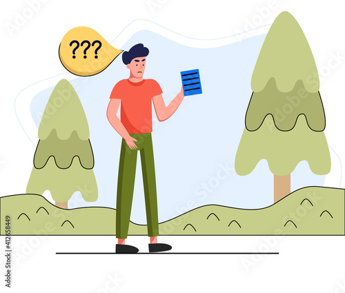 The man received a utility bill, a bill for services. The man is dissatisfied with the received bills