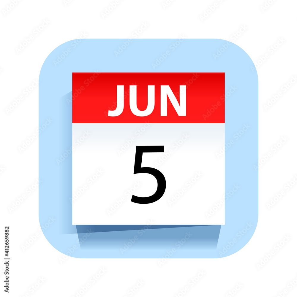 June 5. Calendar Icon. Vector Illustration. June 5. Calendar Icon. Vector Illustration.