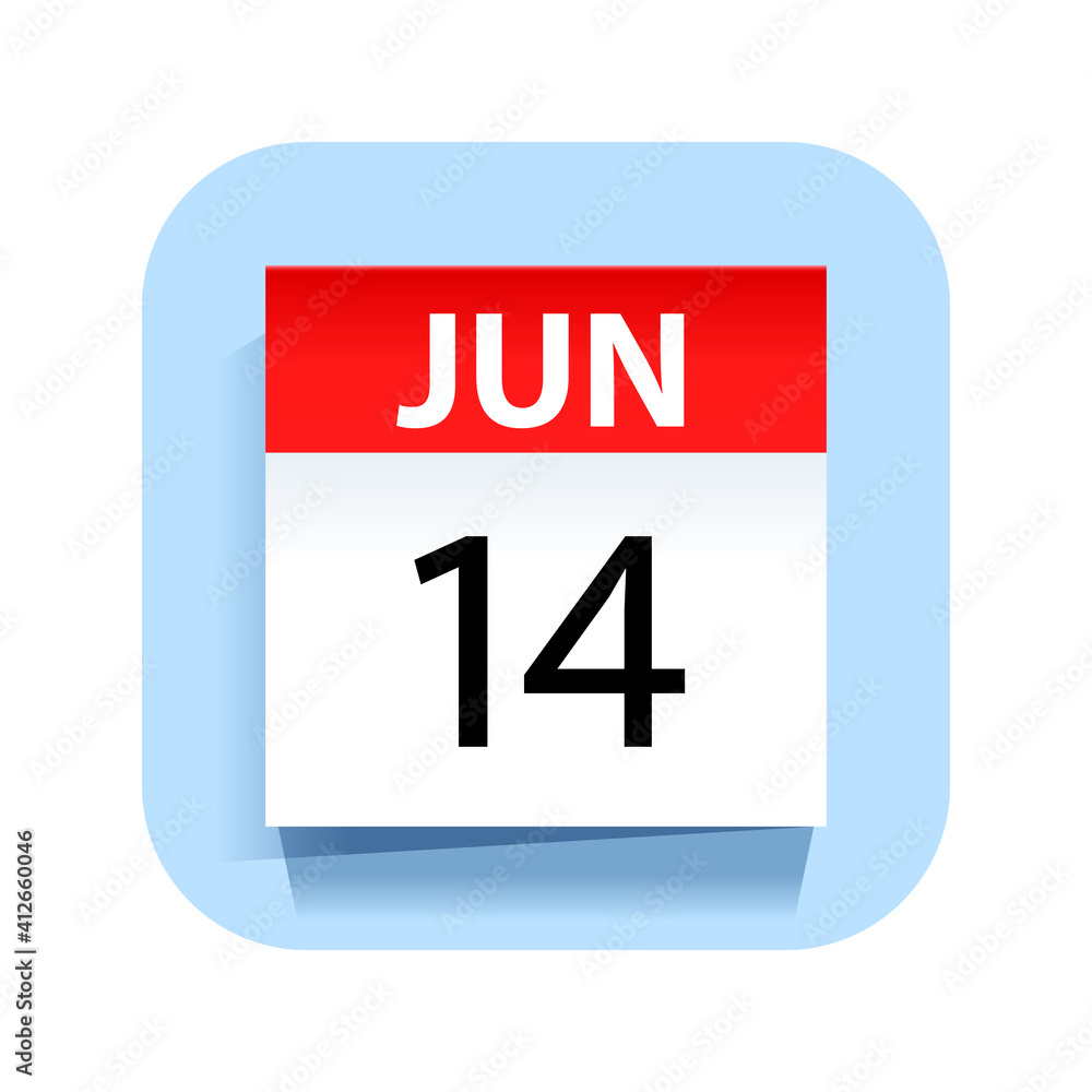 June 14. Calendar Icon. Vector Illustration. June 14. Calendar Icon. Vector Illustration.