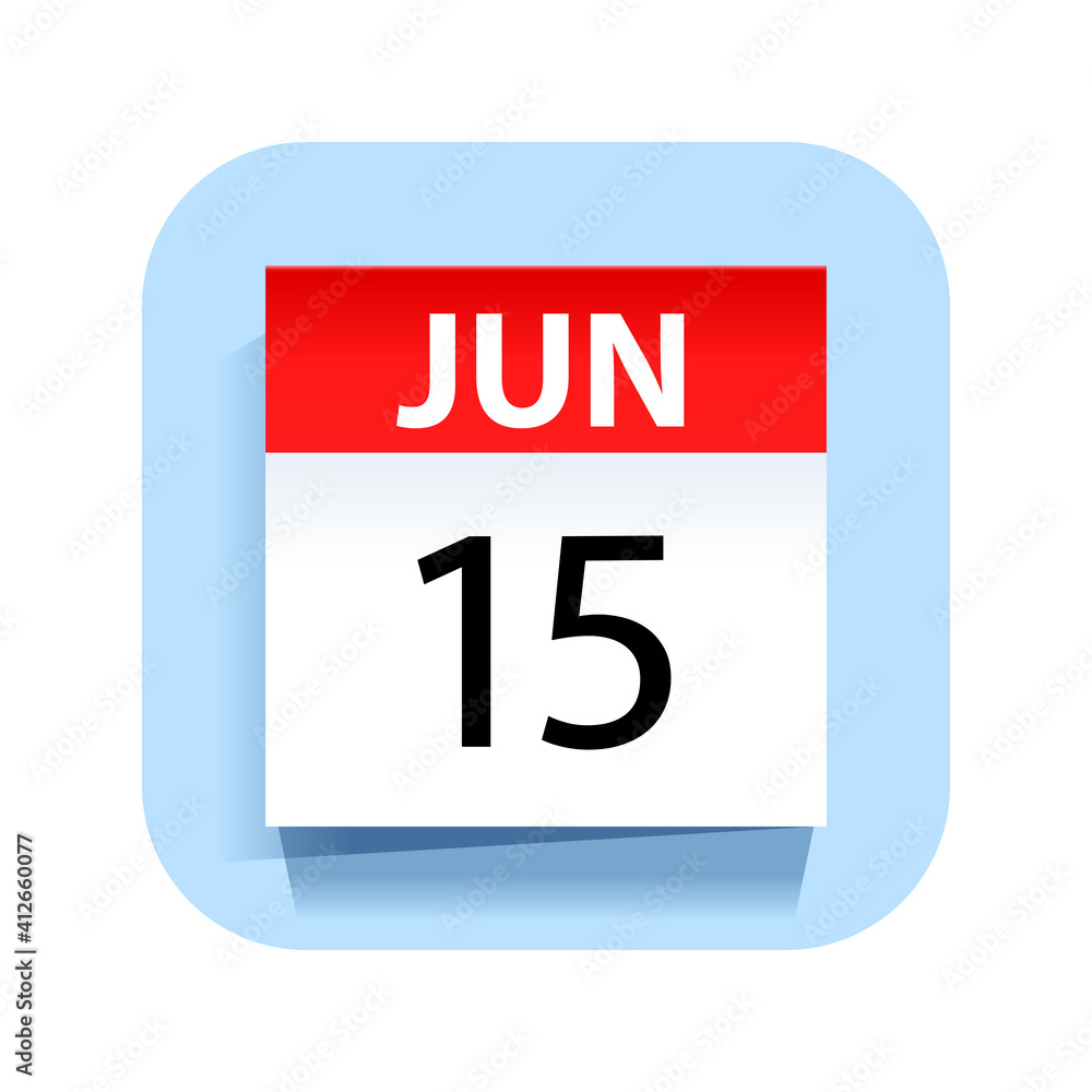 June 15. Calendar Icon. Vector Illustration. June 15. Calendar Icon. Vector Illustration.