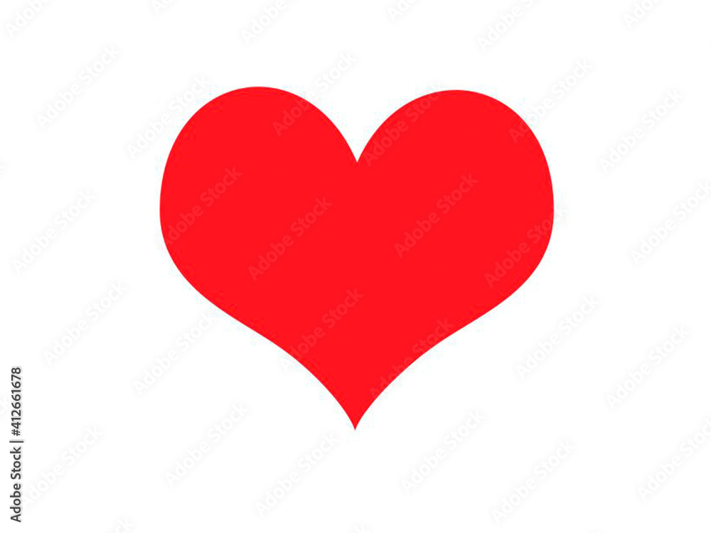 Isolated red heart on a white background. Happy Valentine's Day. 