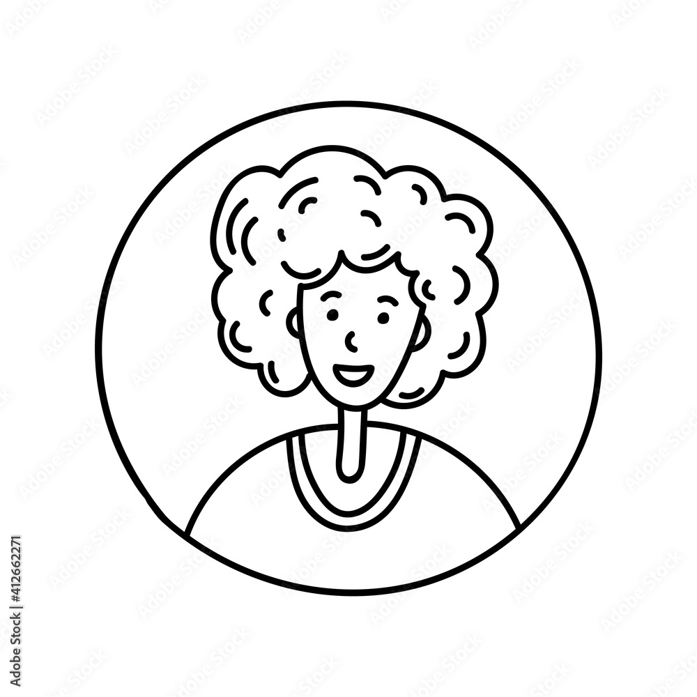 Woman icon. Hand drawn human avatar illustration in doodle sketch style. Vector image. Woman icon. Hand drawn human avatar illustration in doodle sketch style. Vector image.