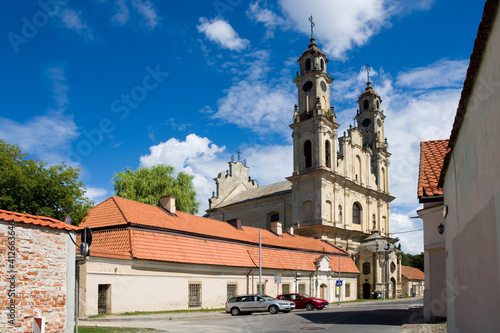 Baroque style Church of the Ascension in the Old Town of Vilnius, Lithuania