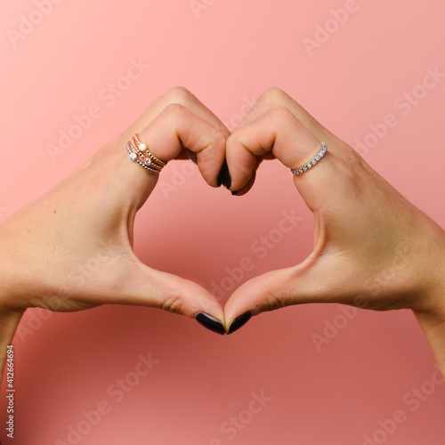 Heart hands with jewelry