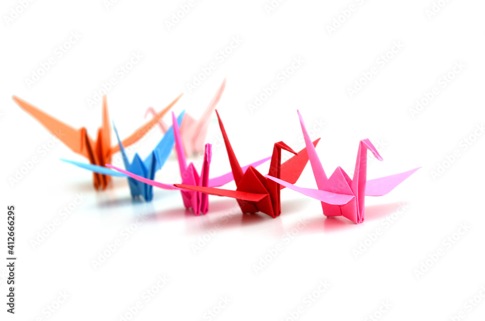 Origami crane isolated on white background Origami crane isolated on white background