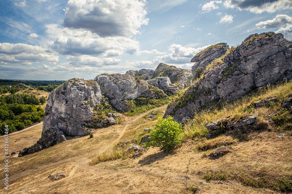Rocks in the Krakow-Czestochowa Jura in Poland Rocks in the Krakow-Czestochowa Jura in Poland