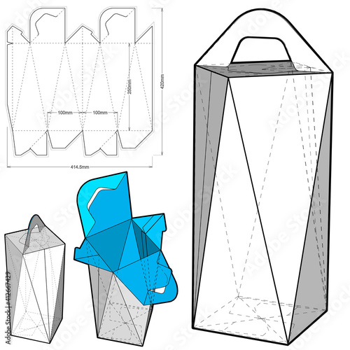 Gift Box and Die-cut Pattern. The .eps file is full scale and fully functional. Prepared for real cardboard production.